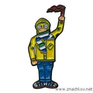 Черный значок с цветными эмалями Черный значок с цветными эмалями