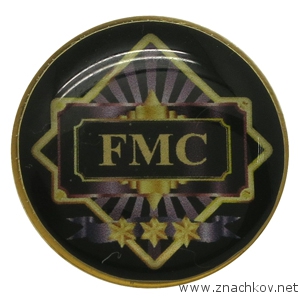 Круглый заливной значок FMC