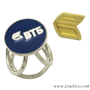 Значок и зажим для платка для банка ВТБ Значок и зажим для платка для банка ВТБ