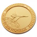 Золотая памятная медаль 110 лет со дня рождения Сухого - матовое золото