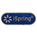 Нагрудные значки iSpring с синей прозрачной эмалью
