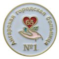 Памятный юбилейный значок 65 лет Ангарская городская больница 1