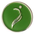 Штампованный значок с зеленой эмалью