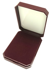 Пластиковые футляр для нагрудного знака с поролоновым ложементом Бордовый пластиковый футляр для нагрудных знаков