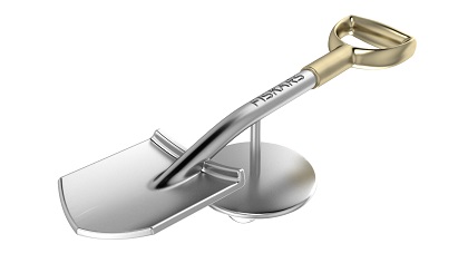 Макет значка ЛОПАТА из серебра Макет будущего значка из серебра