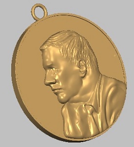 Подготовка модели медали с портретом Модель медали с барельефом