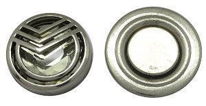 Значок Сбербанк с серебристым кристаллом на магните Значок Сбербанк с серебристым стразом на магните