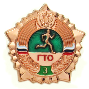 Бронзовый значок ГТО 3 ступени Новый бронзовый значок ГТО образца 2014 года