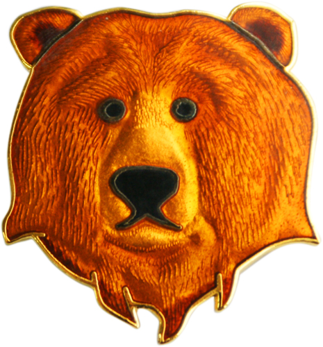 Изготовление значков с прозрачными эмалями - значок Медведь