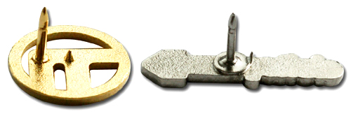 Два типа игл для крепления значков Два типа игл для крепления значков