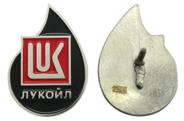Значки Лукойл из серебра 925 пробы